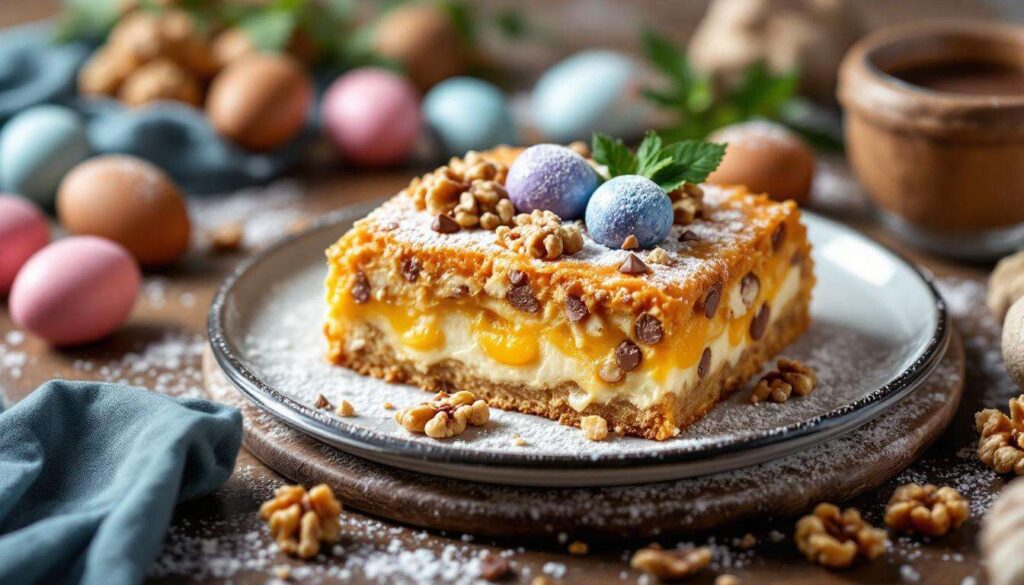 Mazurek kajmakowy z orzechami i czekoladą: bogaty, chrupiący hit wielkanocnego stołu w 2026