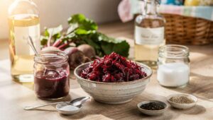 Ćwikła do wielkanocnego koszyczka: robię ją bez gotowania buraków i jest intensywnie czerwona