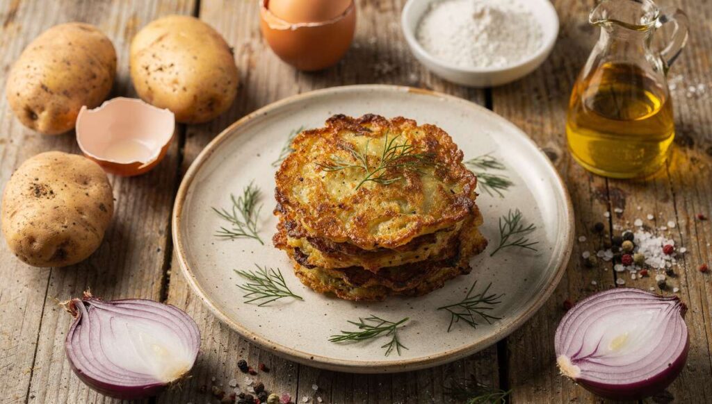 Placki ziemniaczane bez mąki: dodaję łyżkę mąki ziemniaczanej i są chrupiące jak nigdy