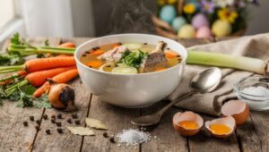 Rosół na Wielkanoc klaruję jednym trikiem. Jest złocisty i przejrzysty jak w restauracji