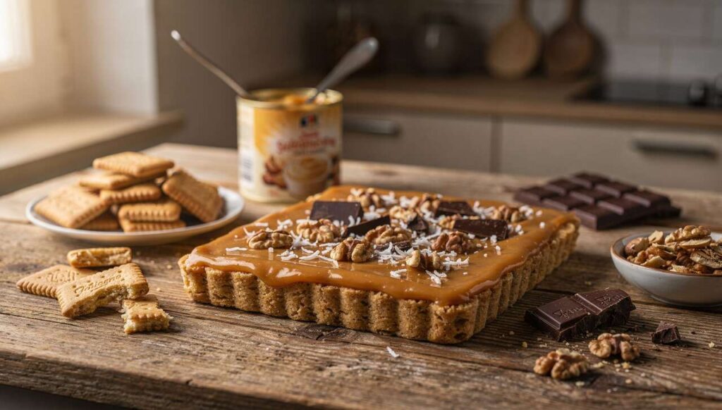 Piekę mazurek kajmakowy bez piekarnika. Potrzebuję tylko lodówki i 20 minut