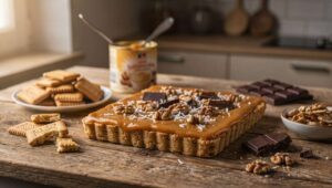 Piekę mazurek kajmakowy bez piekarnika. Potrzebuję tylko lodówki i 20 minut