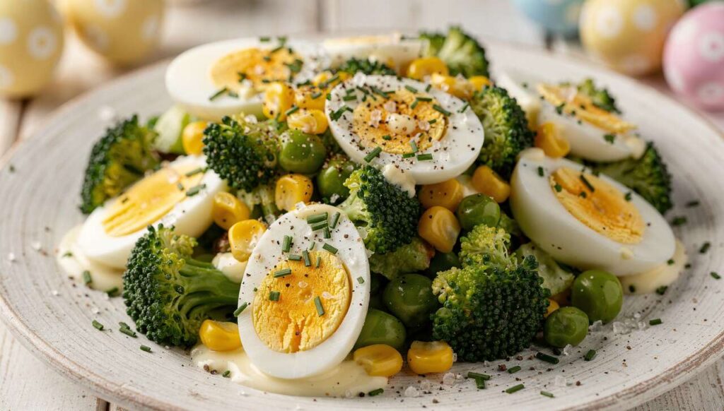 Sałatka wielkanocna z brokułem i jajkiem: robię ją dzień wcześniej i smakuje jeszcze lepiej
