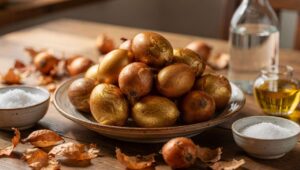 Jajka na wielkanocny stół barwię w łupinach cebuli. Wychodzą brązowo-złote bez sztucznych barwników