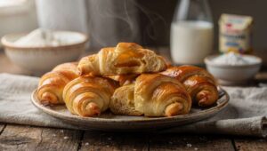 Piekę rogaliki drożdżowe z przepisu z lat 70. Ciasto ma tylko 4 składniki