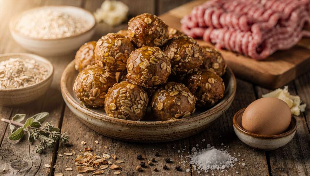 Kotlety mielone obtaczam w płatkach owsianych zamiast bułki tartej. Są lżejsze i równie chrupiące