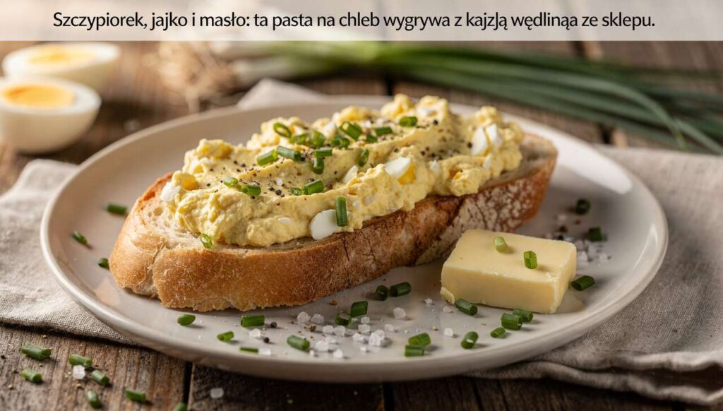 Szczypiorek, jajko i masło: ta pasta na chleb wygrywa z każdą wędliną ze sklepu