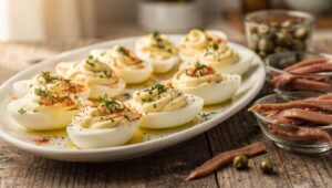 Faszerowane jajka z anchois i kaparami: przepis na Wielkanoc, który goście zapamiętują